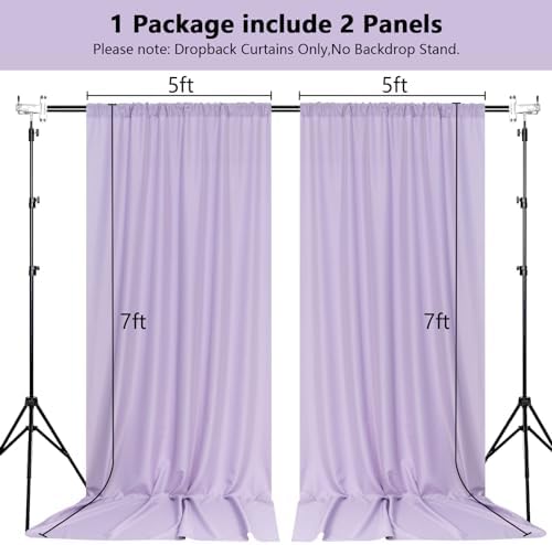 MEETSKY Purple Backdrop Curtains,Wedding Backdrop Drapes,5ft x 7ft,2 Panels - Image 2
