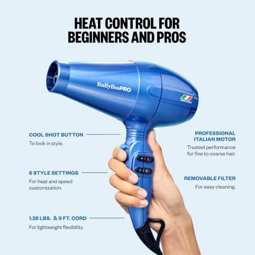 BaBylissPRO Nano Titanium Italian Portofino Hair Dryer - Professional 2000 Watt Blow Dryer - Image 5