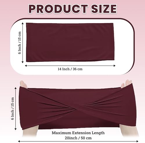 MDS Pack of 75 Spandex Chair Sashes Without Slider Buckles – Burgundy - Image 2
