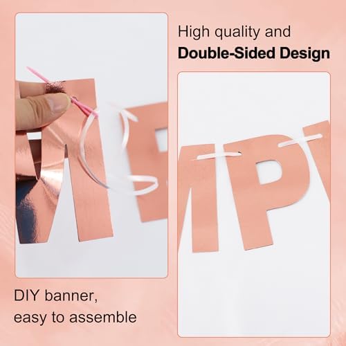 BEISHIDA Double-sided Rose Gold A-Z DIY Letter Custom Banner Party Decor - Image 3