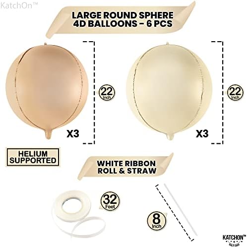 KatchOn White Sand Balloons 22 Inch, Pack of 6 - Image 4