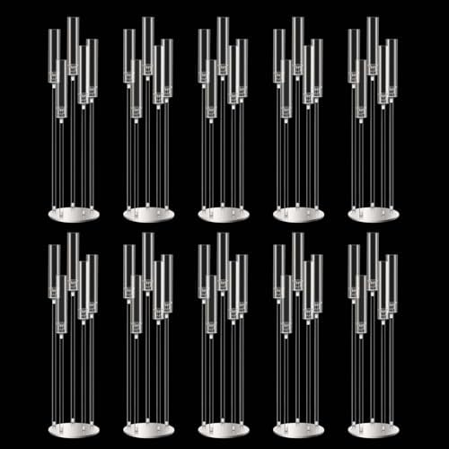 42.5inch 10pcs Acrylic Candelabra Centerpieces for Tables 5 Arms Wedding centerpieces for Decorations by MEISHAONV