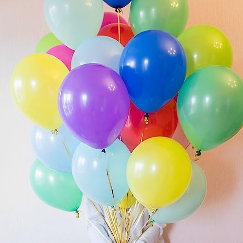 Voircoloria 120pcs Colorful Rainbow Latex Party Balloons, 12inch - Image 3