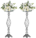 NUPTIO Silver Centerpiece Stand for Table, Twist Style , 20.5" Tall, 2 Pcs by Nuptio