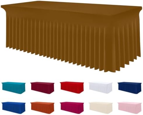 Smiry Spandex Elastic Fitted Table Cloth Skirt for 4FT Rectangle Table by Smiry