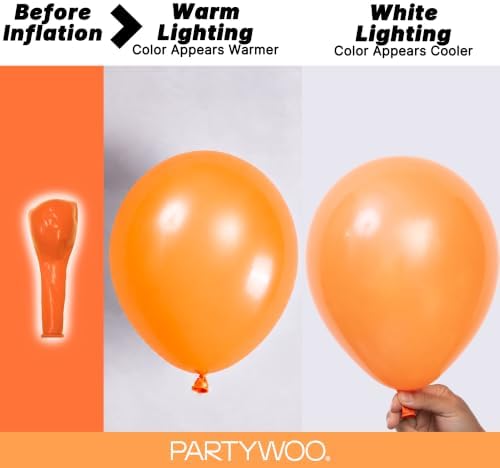 PartyWoo Pearl Orange Balloons 50pcs Fall Latex Helium Balloons 12 Inch - Image 3