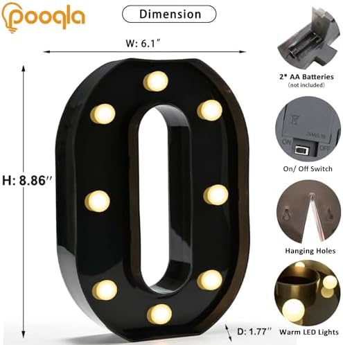 Pooqla Black Light Up Numbers 0, Room Birthday Decorations for Boys - Image 4