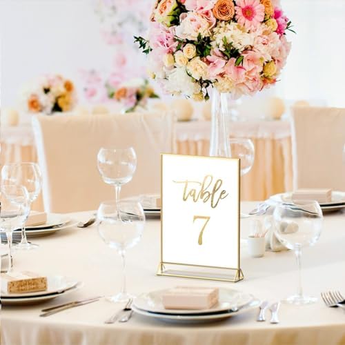 NIUBEE 4x6 Acrylic Sign Holder, Picture Frame, Wedding Table Numbers, 6pack - Image 3