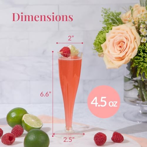 Prestee Disposable Champagne Flutes, 4.5 oz Plastic Champagne Glasses - Image 3