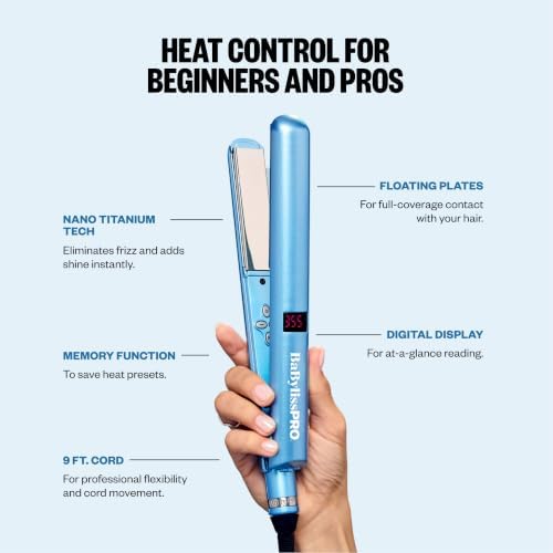 BaBylissPRO Nano Titanium Flat Iron Hair Straightener, Digital Flat Iron for Pro Salon Results, Styling Tool for All Hair Types - Image 5