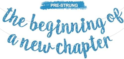 BEISHIDA Sky Blue Pre-Strung Glitter The Beginning of A New Chapter Banner by Beishida