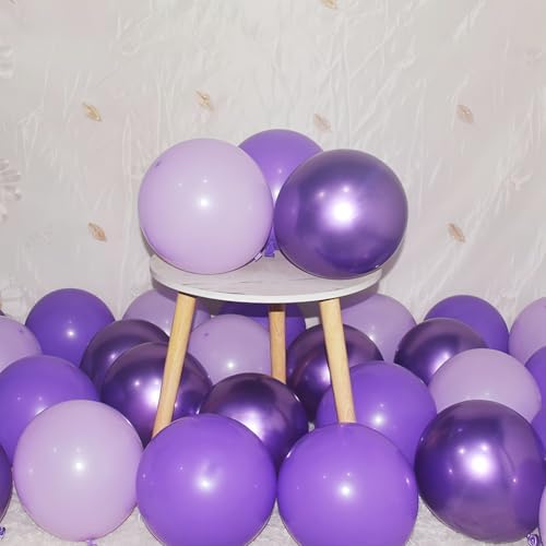 300 Pcs Purple Balloons 5 Inch Metallic Chrome Purple Pastel Macaron Light Lavender Assorted Colors Latex Balloon for Girl Birthday Wedding Anniversary Baby Shower Princess Party Decoration - Image 3