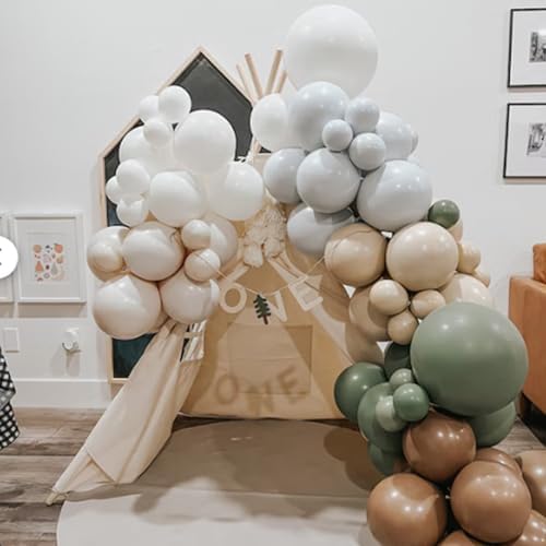 Sage Green Blue Brown Balloons, 60PCS Dinosaur Safari Wild Party Balloon - Image 2