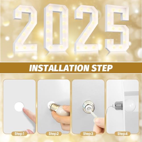 Ledido Easy-Assemble 4FT Warm White Marquee Light Up Number 0 for Birthday - Image 5