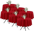 Fitable 6 Pack Red Tablecloths 70 Inch Round for 36"-48" Tables by Fitable