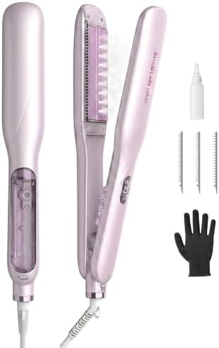 SHEGLAM Steam Flat Iron Hair Straightener 1.5" Ceramic Flat Iron with Combs by SHEGLAM