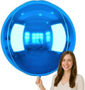 50 Inch Metallic Dark Blue Round Foil Balloons 3pcs Large Foil Ball Balloon by vibzox
