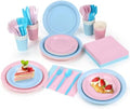 Kochorie 216 Pcs Gender Reveal Party Supplies Set, Pink and Blue Disposable Paper Tableware Set 7 inch & 9 inch Plates Cups Napkins Cutlery for Birthday Baby Shower Party Decorations, Serve 24 by Kochorie