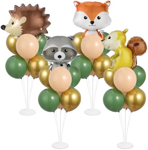 Naozinebi 4 Sets Woodland Animals Baby Shower Party Balloon Stand Kit Decor by Naozinebi
