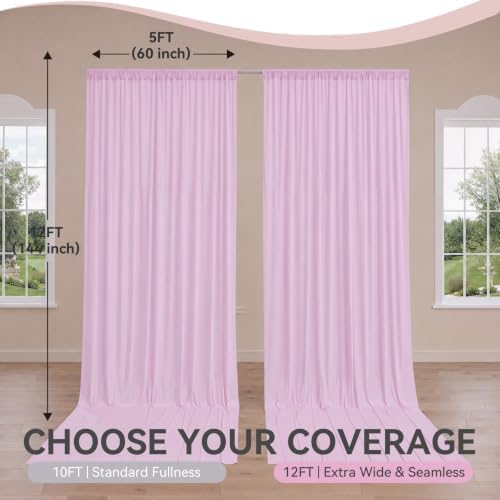 10 ft x 40 ft Baby Pink Backdrop Curtains for Parties, Wrinkle Free Light Pink Photography Backdrop Drapes for Wedding Grils Birthday Baby Shower Bridal Shower Party - Image 6