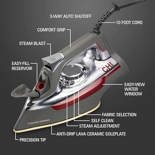 CHI Steam Professional Iron for Clothes with Vertical Steam Burst - Image 7