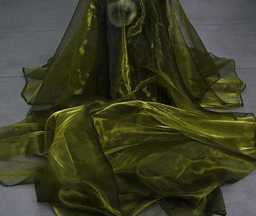 10 Yard Organza Fabric 44" Wide for Wedding Event Décor - Olive Green - Image 3