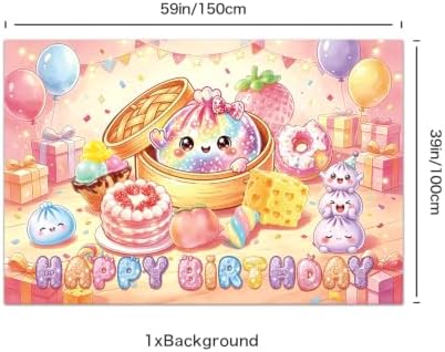 Squishy Birthday Party Decorations - Dumpling Squishy Party Supplies with Backdrop, Banners, Cake & Cupcake Toppers, Balloons for Kids Cute Kawaii Squishy Theme Birthday - Image 7