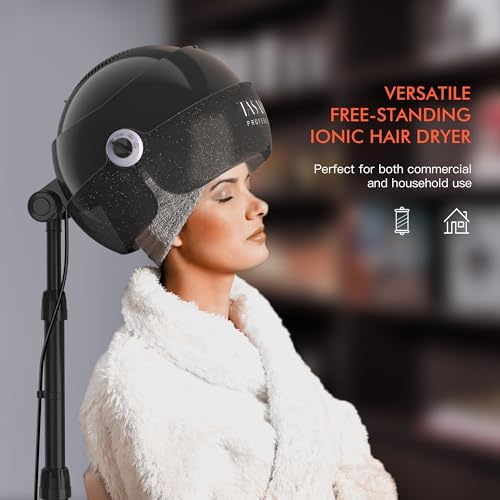 TASALON Ionic Portable Standing Hooded Hair Dryer, Black - Image 6