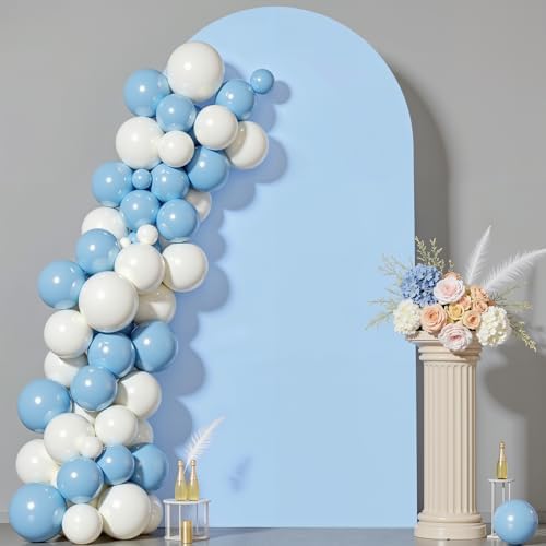 7.2 ft Arch Backdrop Cover Blue - Double-Sided Spandex Arch Covers Stretchy Backdrop for Balloon Arches Birthday Party Baby Shower Banquet Wedding Photo Background by Unknown