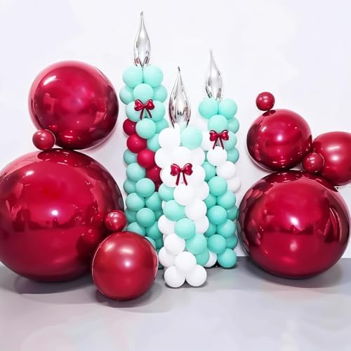 50 Inch Burgundy Red Round Foil Balloons 3pcs Large Deep Red Balloons - Image 5