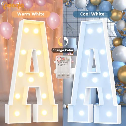 Pooqla 3 FT Marquee Letters, Light Up Letter R, Cool White and Warm White - Image 2