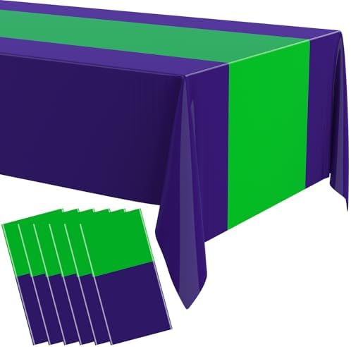 Oudain 3 Pcs Plastic Disposable Table Cloth 54" x 108", Green, Purple by Oudain