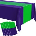 Oudain 3 Pcs Plastic Disposable Table Cloth 54" x 108", Green, Purple by Oudain