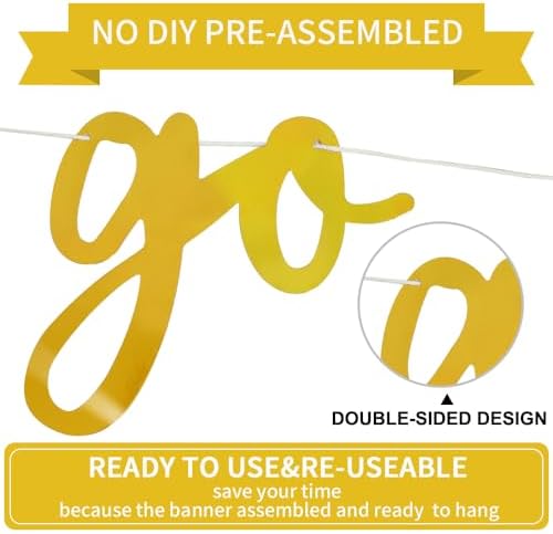 BEISHIDA Bright Gold Pre-Strung Go Shawty It's Your Birthday Banner Decor - Image 3