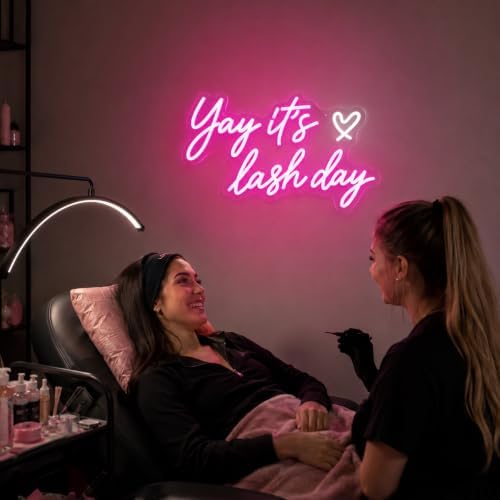 Yay It's Lash Day Neon Sign, Pink LED Lash Neon Light for Lash Room Decor - Image 2