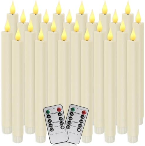 fclayvts 24 Pack Flameless Taper Candles with Remote Control by fclayvts