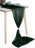 Pack of 15 Chiffon Table Runners 29 x 120 Inch, 14FT Long - Hunter Green by MDS