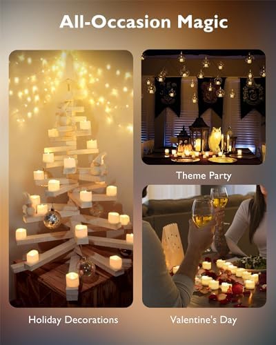 Homemory 12Pcs Flickering Flameless Candle Battery Operated, 200+Hours Fake Electric LED Tea Lights for Votive, Centerpiece Table Decorations, Wedding, Aniversary, Halloween, Christmas - Image 5