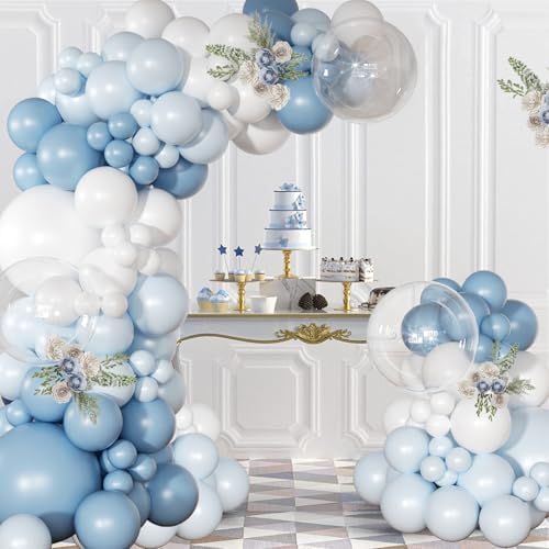 Dusty Blue Balloon Arch Kit Light Blue White Balloon Garland Kit - Image 2