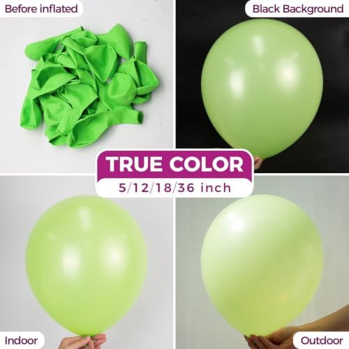 Bezente Lime Green Giant Latex Round Balloons 36 Inch 8 Pack - Image 2