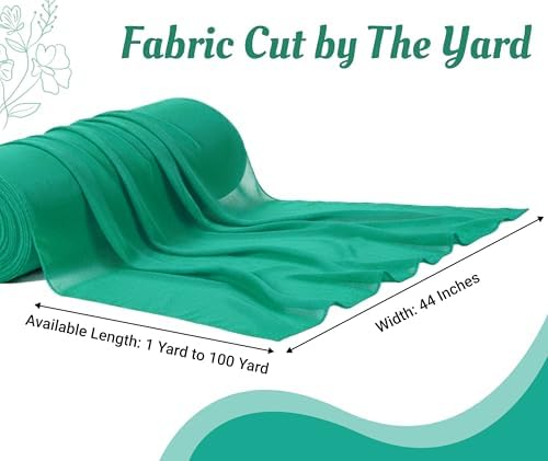 85 Yard Chiffon Fabrics, 44" Wide, Lightweight, Sheer – Emerald Green - Image 4