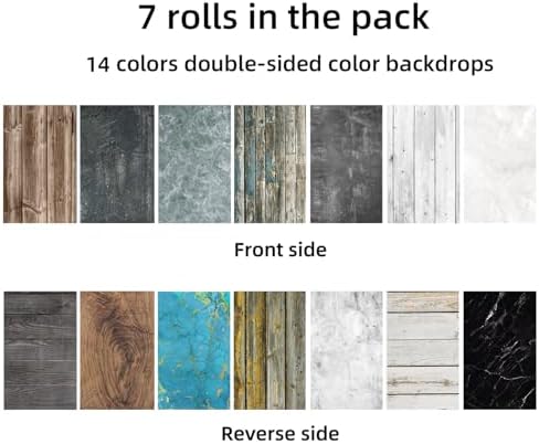 Photography Backdrops Product Photo Background：Small Product Photoshoot Paper kit for Food Jewelry Picture. (Textured 22X 34inch 7pcs/14-color) - Image 2