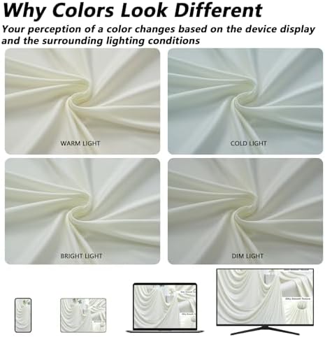 30x12 ft Ivory Backdrop Curtains for Weddings Parties, Birthdays and Photos - Image 2