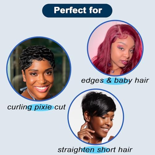 ORYNNE 3/10'' Small Pencil Flat Iron for Short Hair, Pixie Cut, Edges. 5s Ultra Fast Heat Up, 270℉-450℉ Adjustable Temperatures, Tourmaline Ceramic & Ionic Technology, Dual Voltage for Travel, Blue - Image 3