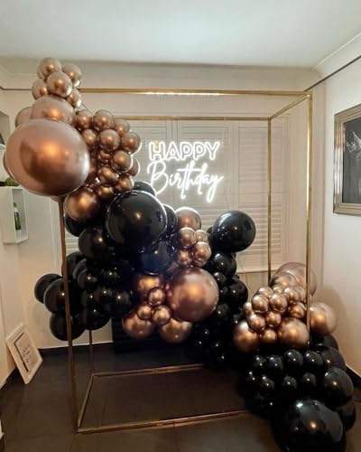 Rose Gold and Black Balloon Arch Kit, ADOINBY 140Pcs Metallic Rose Gold Black Balloon 18 12 10 5 Inch Different Size Balloons for Birthday Party Bridal Shower Wedding Engagement Anniversary Decoration - Image 6