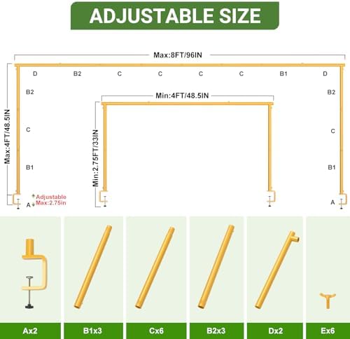 8FTx4FT Adjustable Over The Table Arch Stand with Clamps - Image 2