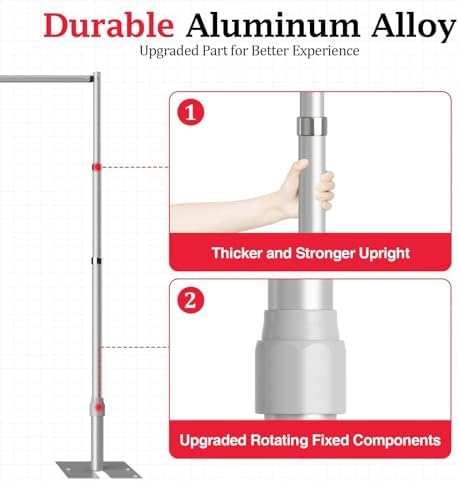 EMART 12x10ft Heavy Duty Backdrop Stand Frame with Adjustable Pipe - Image 3