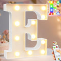 Pooqla LED Light Up Letters, Warm White and Colorful Lighted Marquee Letters with Remote, Lighted Letter for Party Birthday Decorations, Gift for Girls Boys Night Light, Wedding Home Decor, Letter E by Pooqla