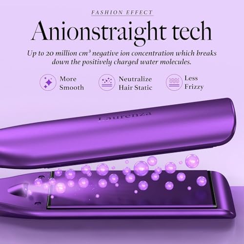 2-Inch Wide Flat Iron Hair Straightener and Curler with 20M Anions - Image 4