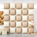 NISOCY 25PCS Coffee and Sand White Square Foil Balloons Wall Backdrop by NISOCY